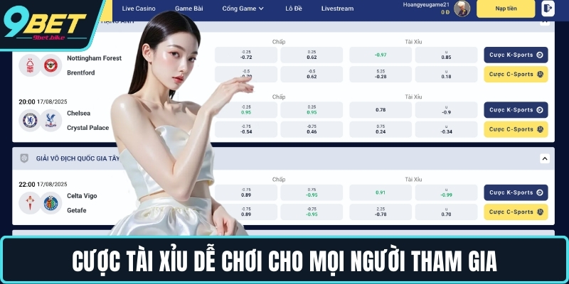 Cược tài xỉu dễ chơi cho mọi người tham gia