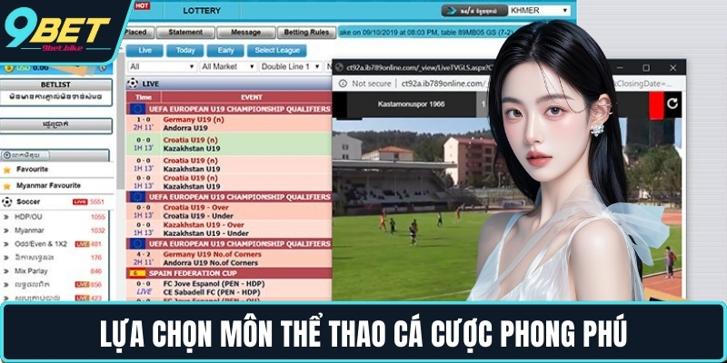 Lựa chọn môn thể thao cá cược phong phú