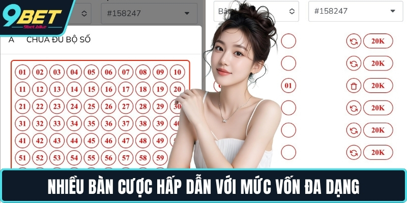 Nhiều bàn cược hấp dẫn với mức vốn đa dạng
